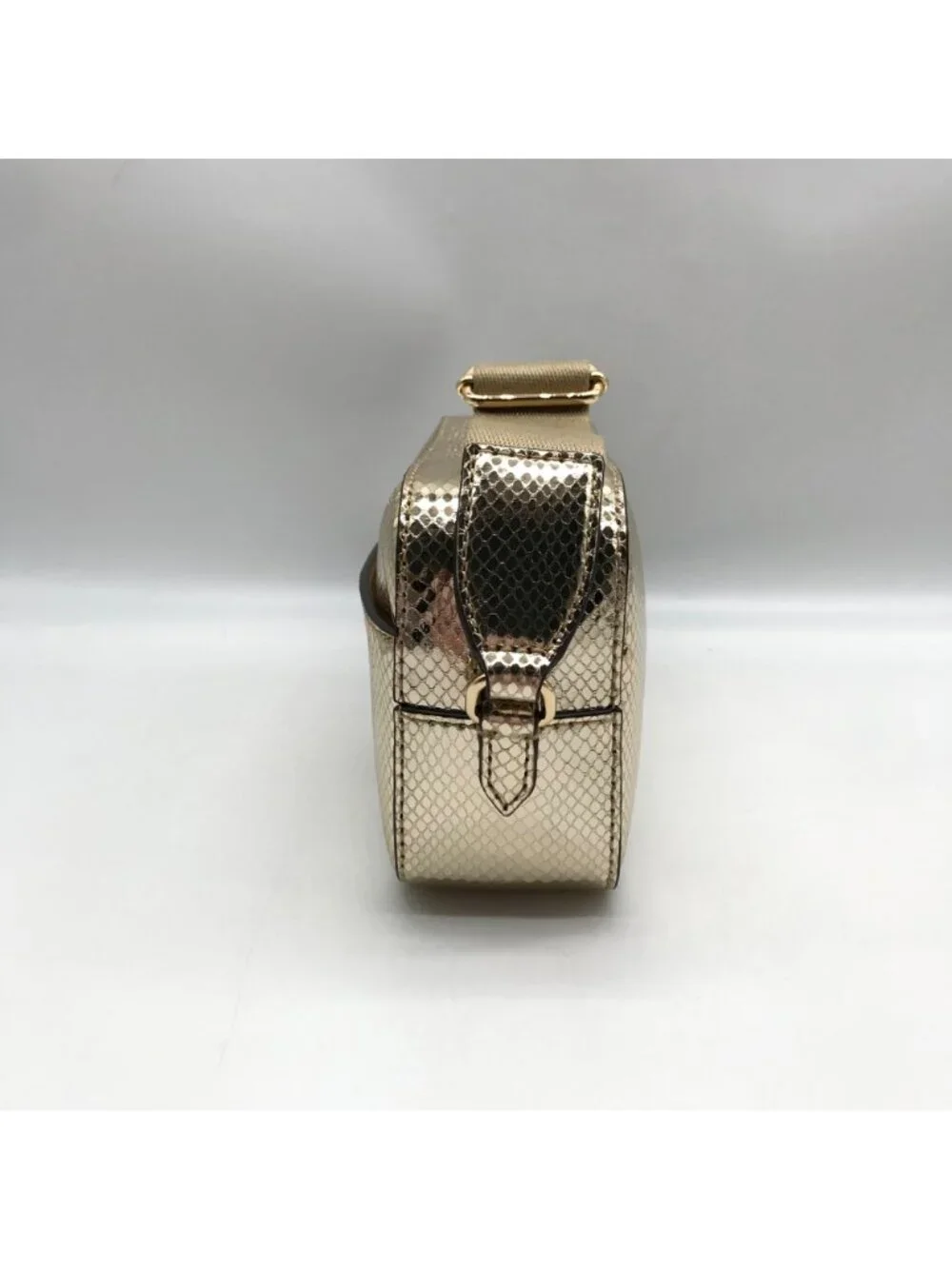 Michael Kors Metallic Gold Leather Maisie 2-In-1 Camera Crossbody Bag